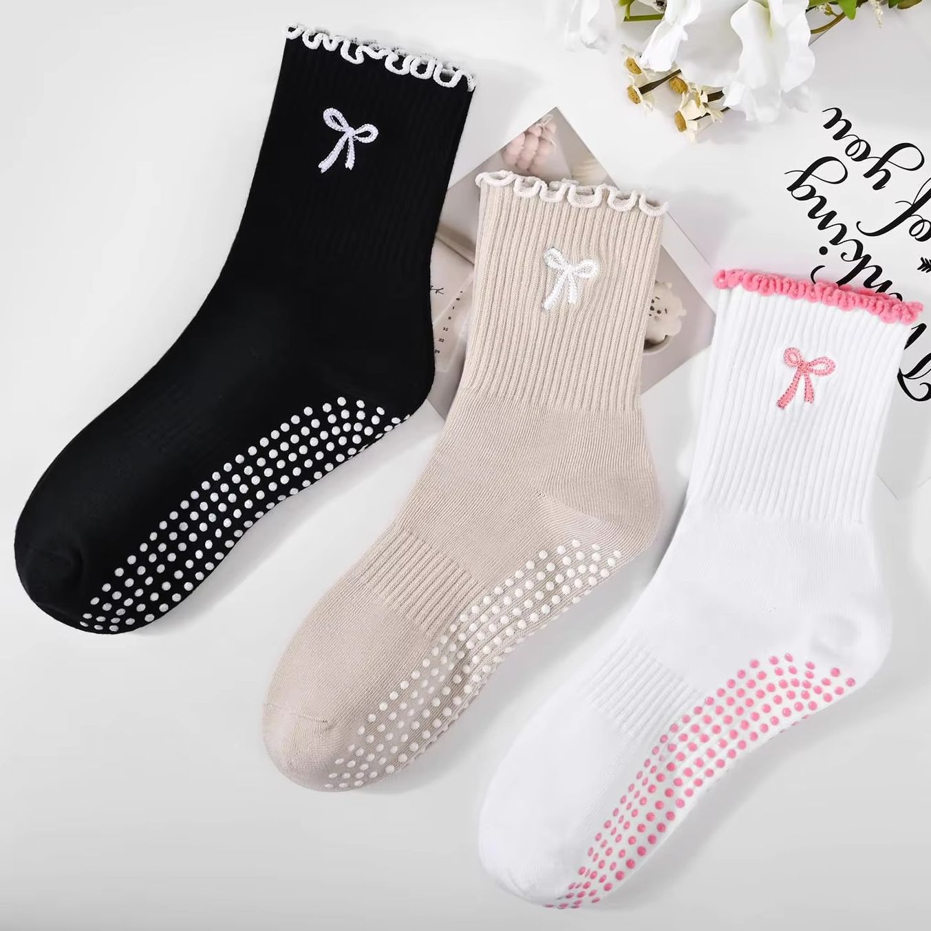 3 Pairs of Anti-Slip Grip Pila - огляд і ціна Medias Para Pilates Y Yoga