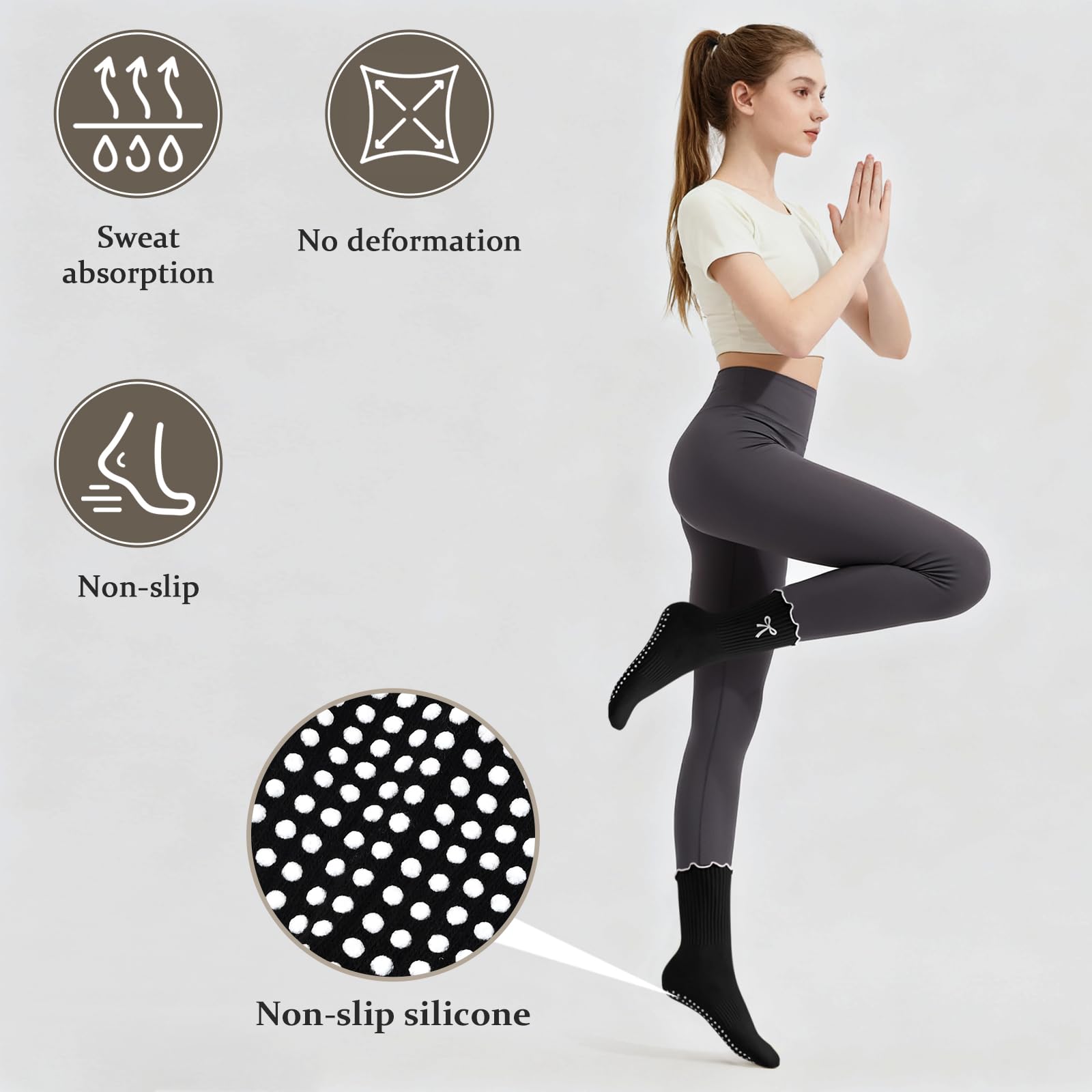 1 Pair of Anti-Slip Grip Pilat - огляд і ціна Medias Para Pilates Y Yoga