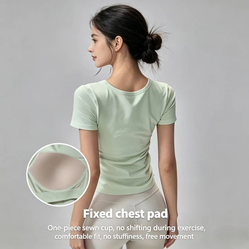 Summer Short Sleeve Padded Spo - огляд і ціна Pilate Yoga Workout