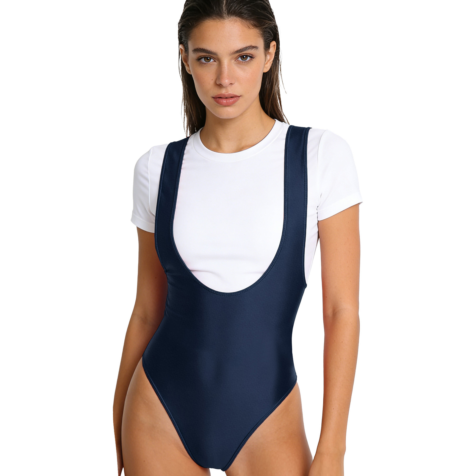 Women Glossy Slim Fit Low Neck - огляд і ціна Pilates Yoga One